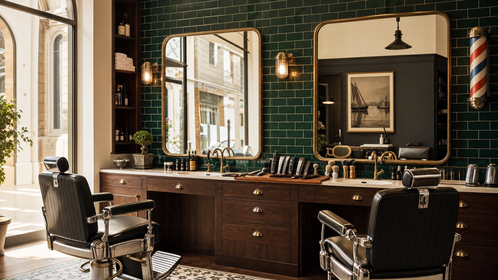 Interior da barbearia